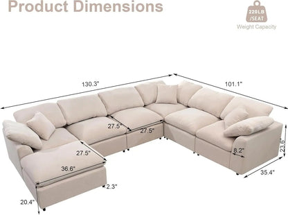 Oversized U Shaped Modular Sectional Sofa with Ottoman - Get it from Bo