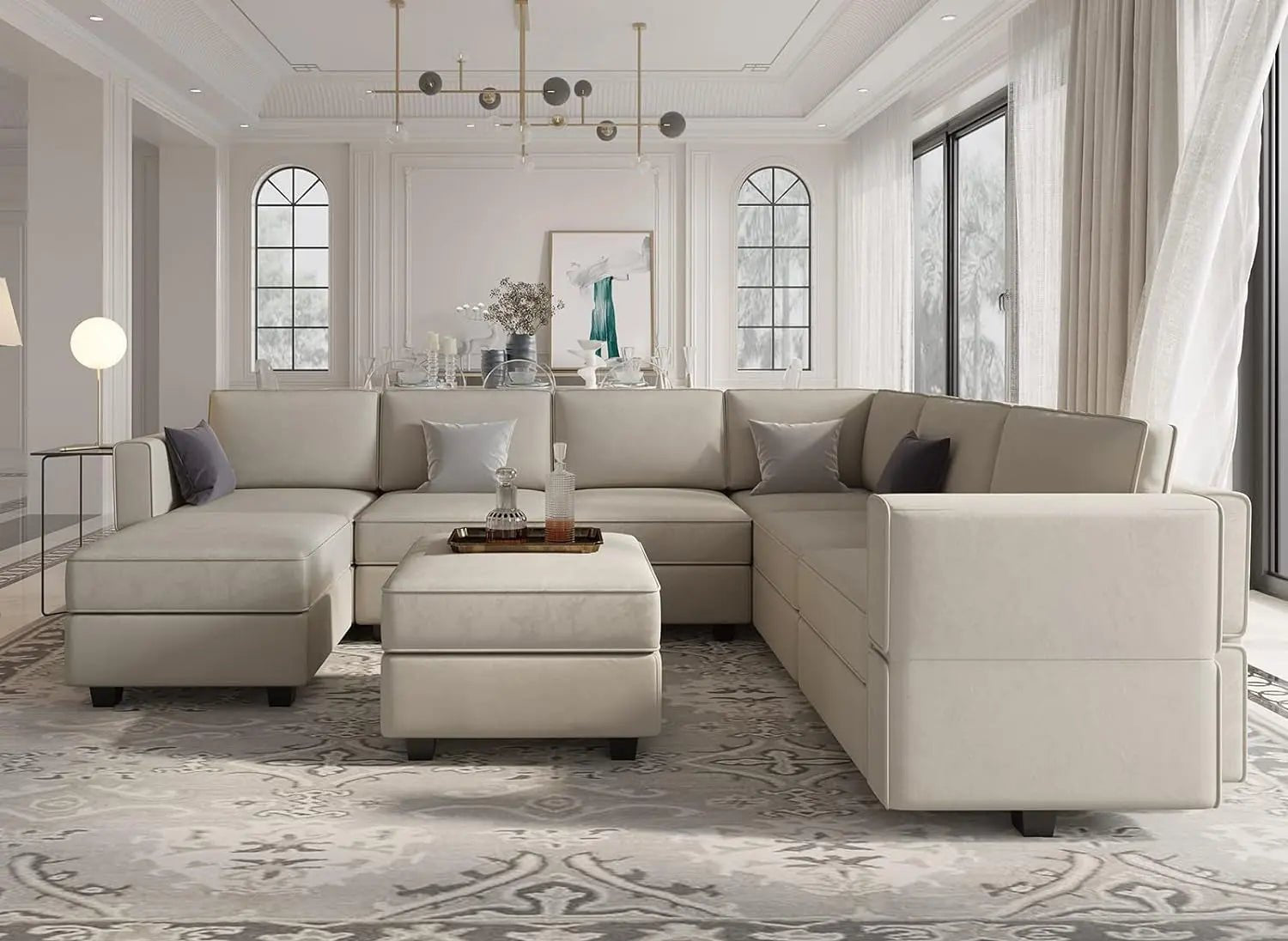 Oversized U Shaped Sectional Sofa With Hidden Storage - Get it from Bo