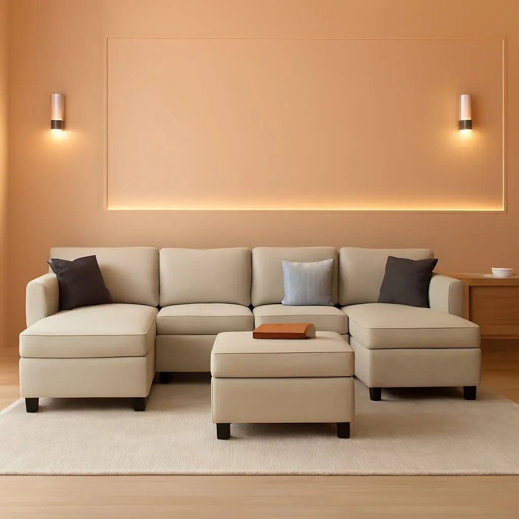 Oversized U Shaped Sectional Sofa With Hidden Storage - Get it from Bo