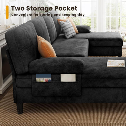 Oversized U Shaped Sectional Sofa with Storage Pockets ShipItFurniture