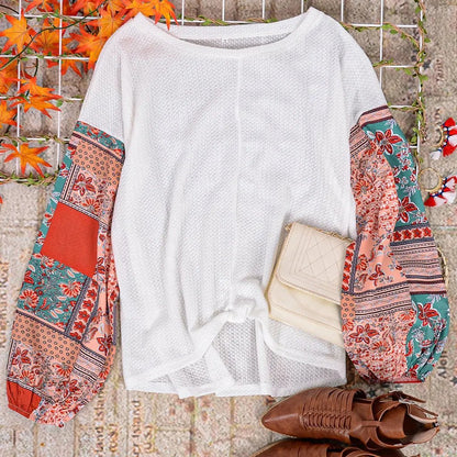Paisley Printed Puffed Sleeve Pullover - Get it from Bo