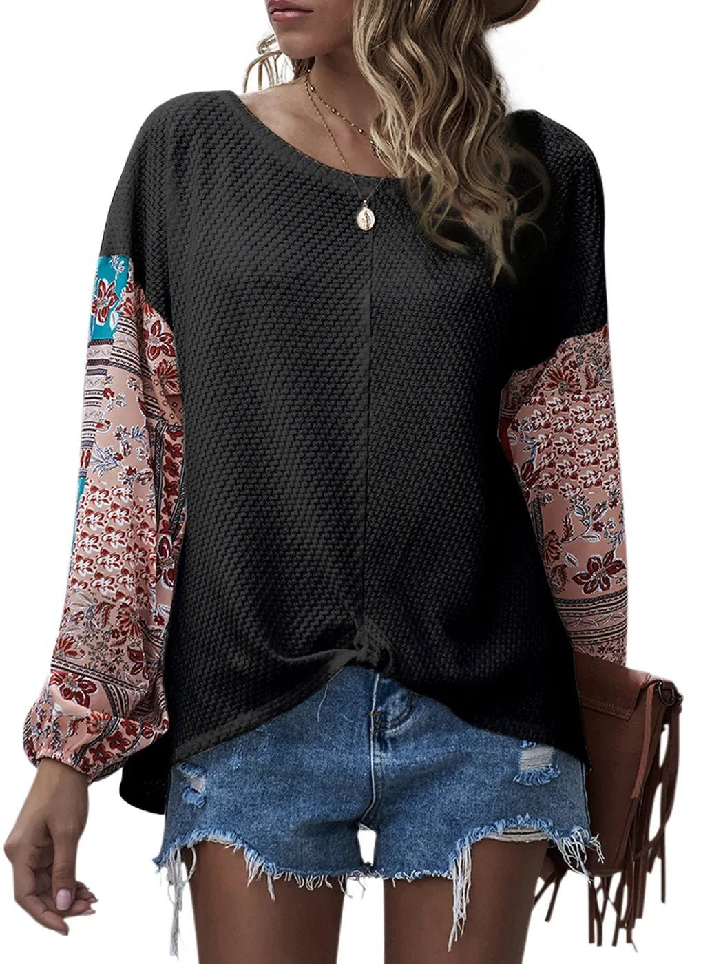 Paisley Printed Puffed Sleeve Pullover - Get it from Bo