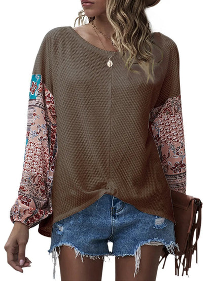 Paisley Printed Puffed Sleeve Pullover - Get it from Bo