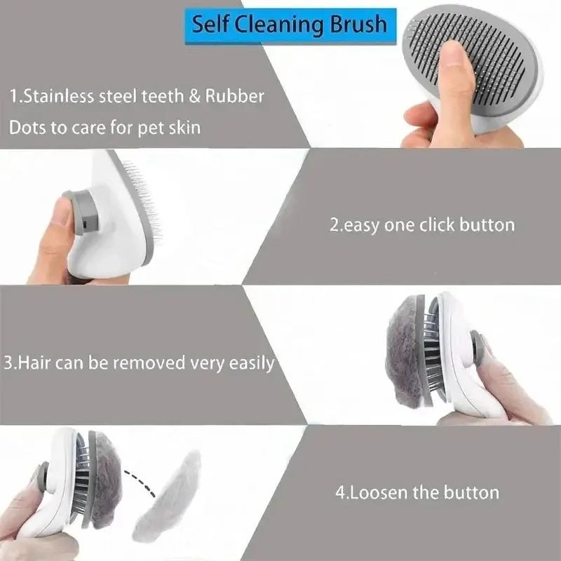 Pet Dog Brush Cat Comb Self Cleaning Pet Hair Remover - Get it from Bo