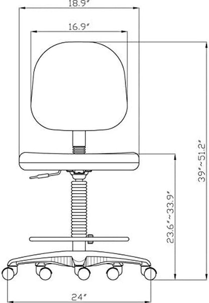 Pneumatic Adjustable Office Stool Black Multitask Ergonomic - Get it from Bo