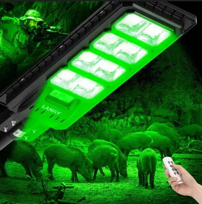 Powerful Solar Green Feeder Light for Hunting - 25,000 Lumens - Get it from Bo
