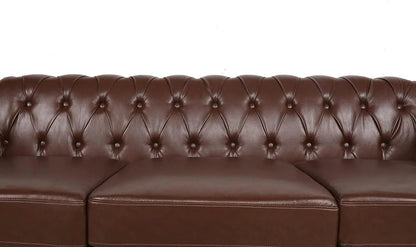 PU Brown Leather Modular Sectional Sofa Tufted Cushions - Get it from Bo