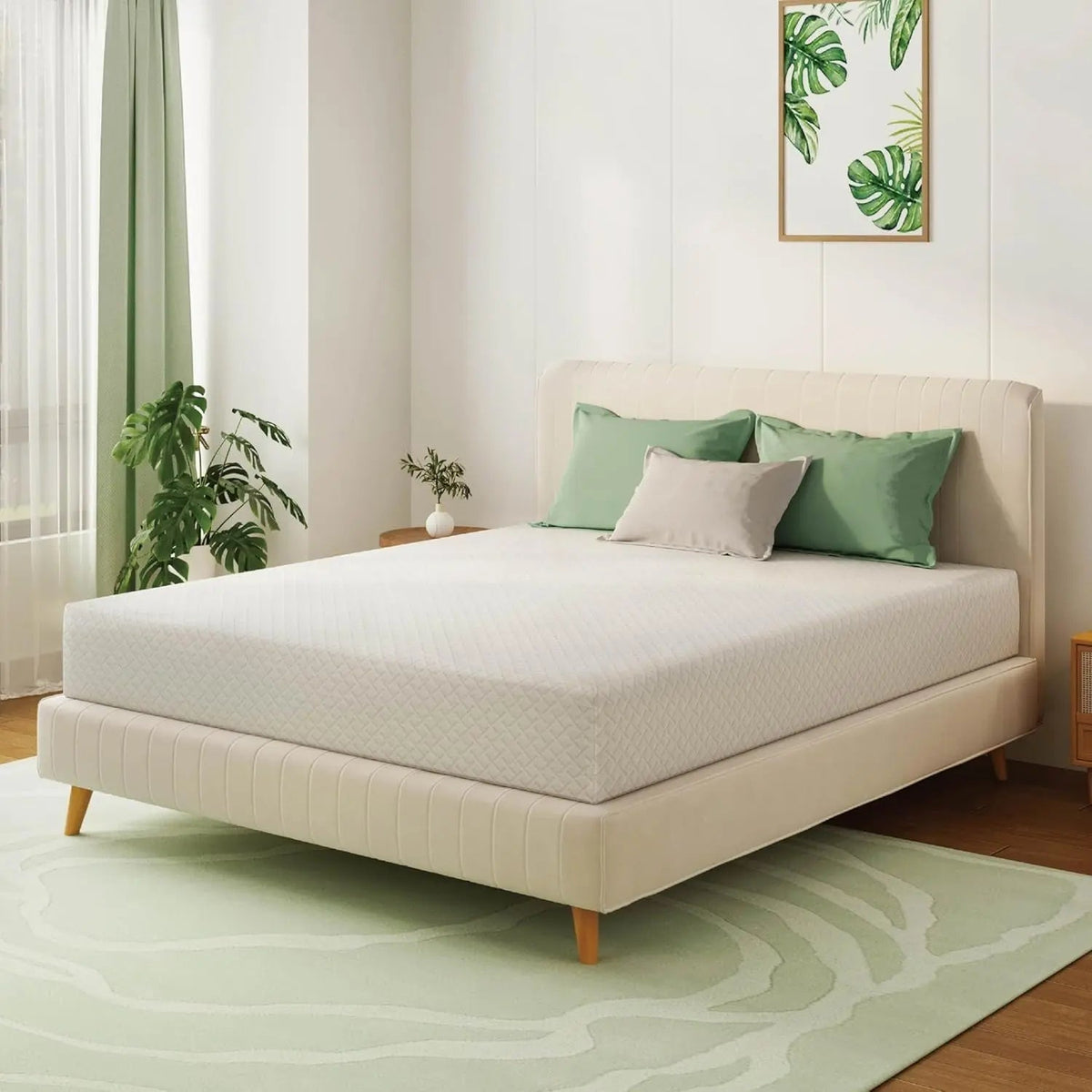 Queen 10 Inch Green Tea Memory Foam Mattress Comfort - Get it from Bo
