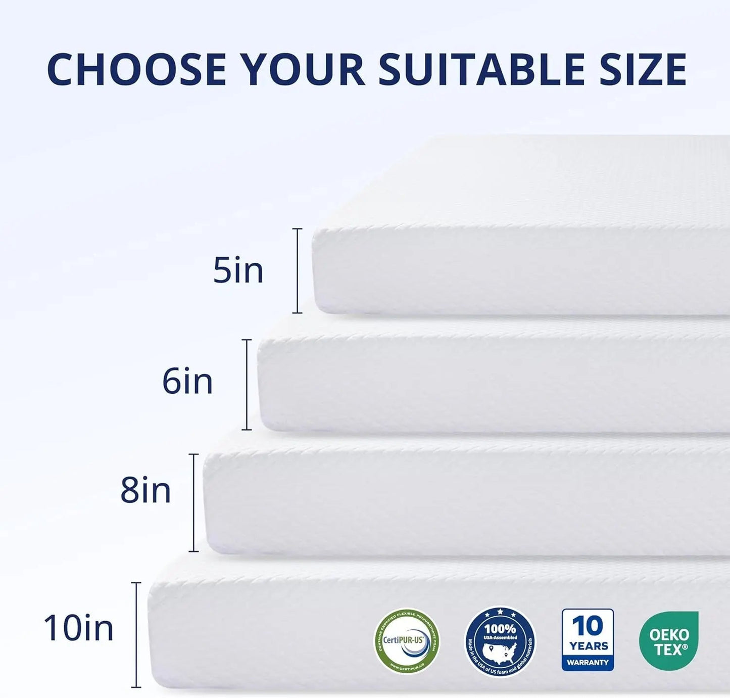 Queen 10 Inch Green Tea Memory Foam Mattress Comfort - Get it from Bo