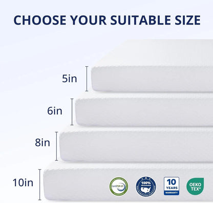 Queen 10 Inch Green Tea Memory Foam Mattress Comfort - Get it from Bo