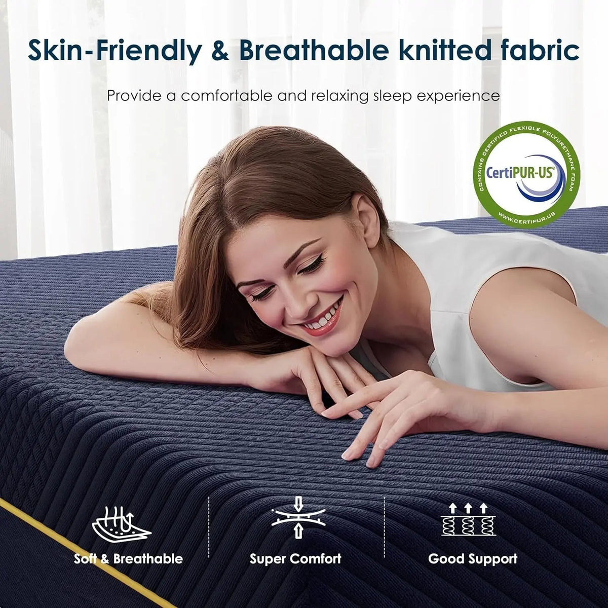 Queen 12Inch Cooling Gel Memory Foam Mattress CertipurUS - Get it from Bo