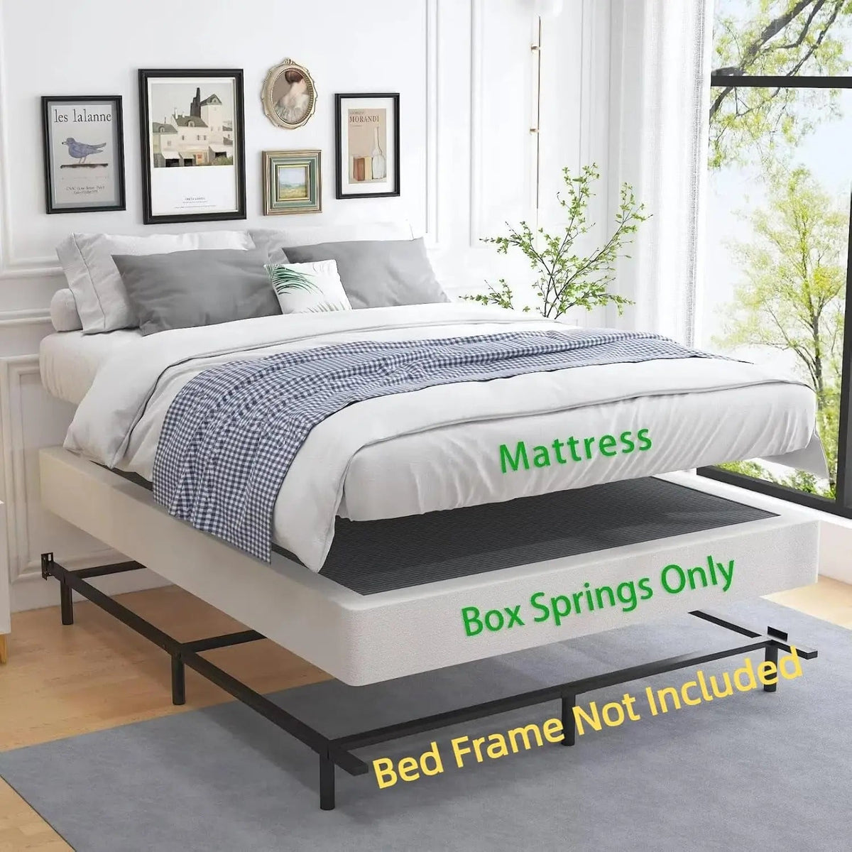 Queen Heavy Duty Metal Box Spring Mattress Foundation - Get it from Bo