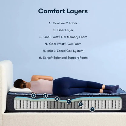 Queen Hybrid Mattress 12Inch Cooling Gel MemoryFoam - Get it from Bo