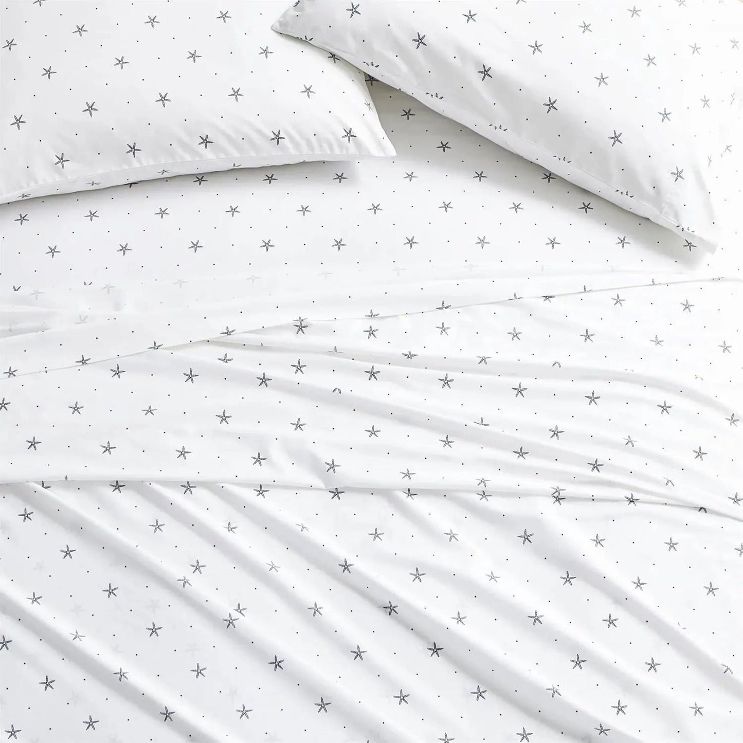 Queen size Coastal Beach Starfish White Navy Red 100-Percent Cotton Sheet Set - Get it from Bo
