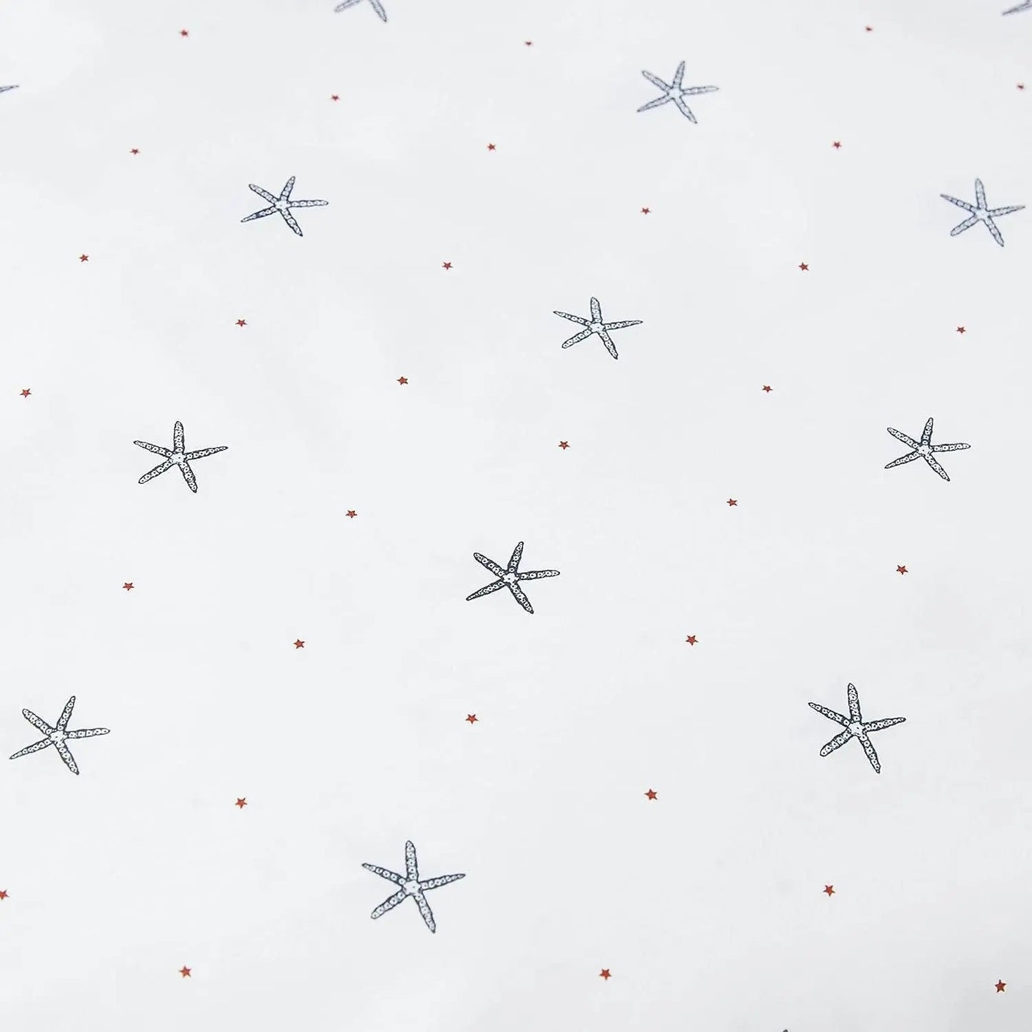 Queen size Coastal Beach Starfish White Navy Red 100-Percent Cotton Sheet Set - Get it from Bo