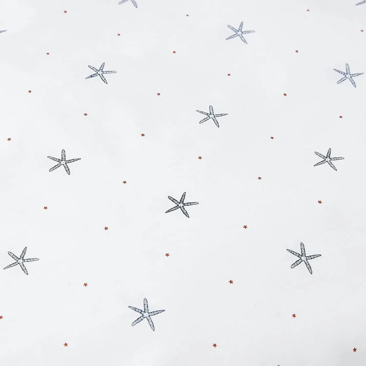 Queen size Coastal Beach Starfish White Navy Red 100-Percent Cotton Sheet Set - Get it from Bo