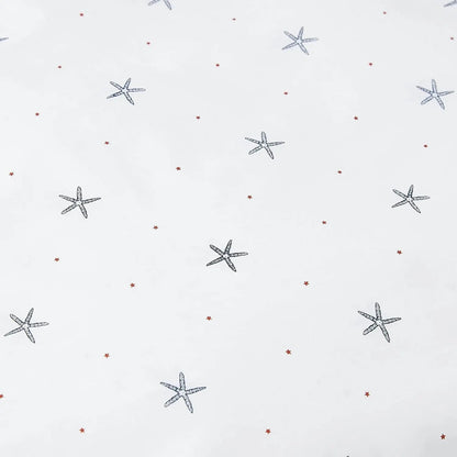 Queen size Coastal Beach Starfish White Navy Red 100-Percent Cotton Sheet Set - Get it from Bo