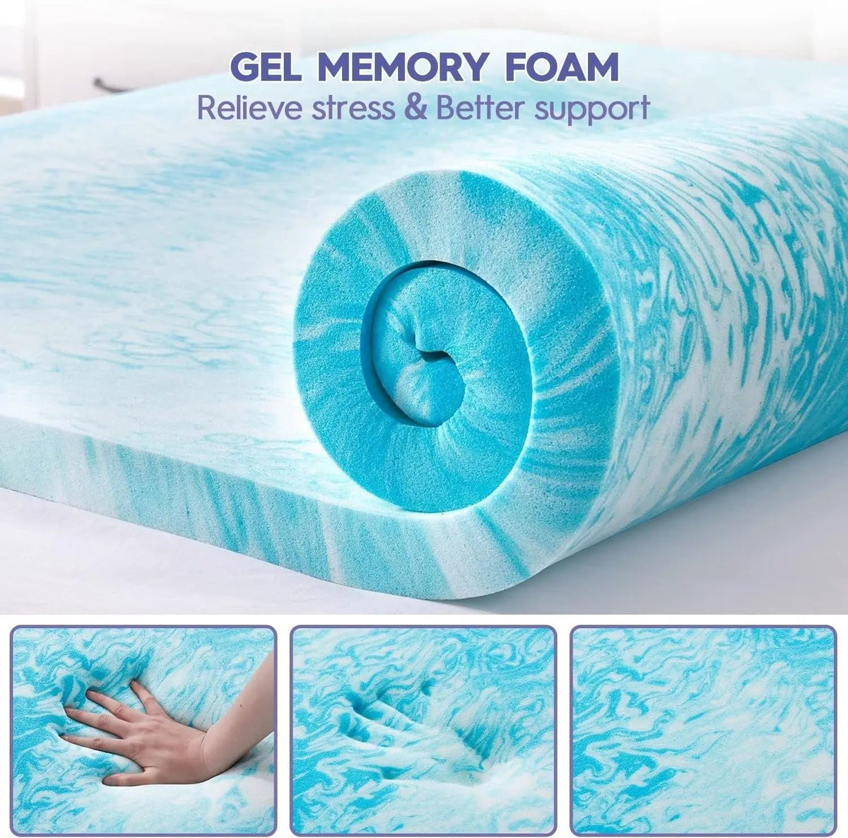 Queen Size Dual Layer Memory Foam Mattress Topper - Get it from Bo
