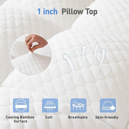 Queen Size Dual Layer Memory Foam Mattress Topper - Get it from Bo