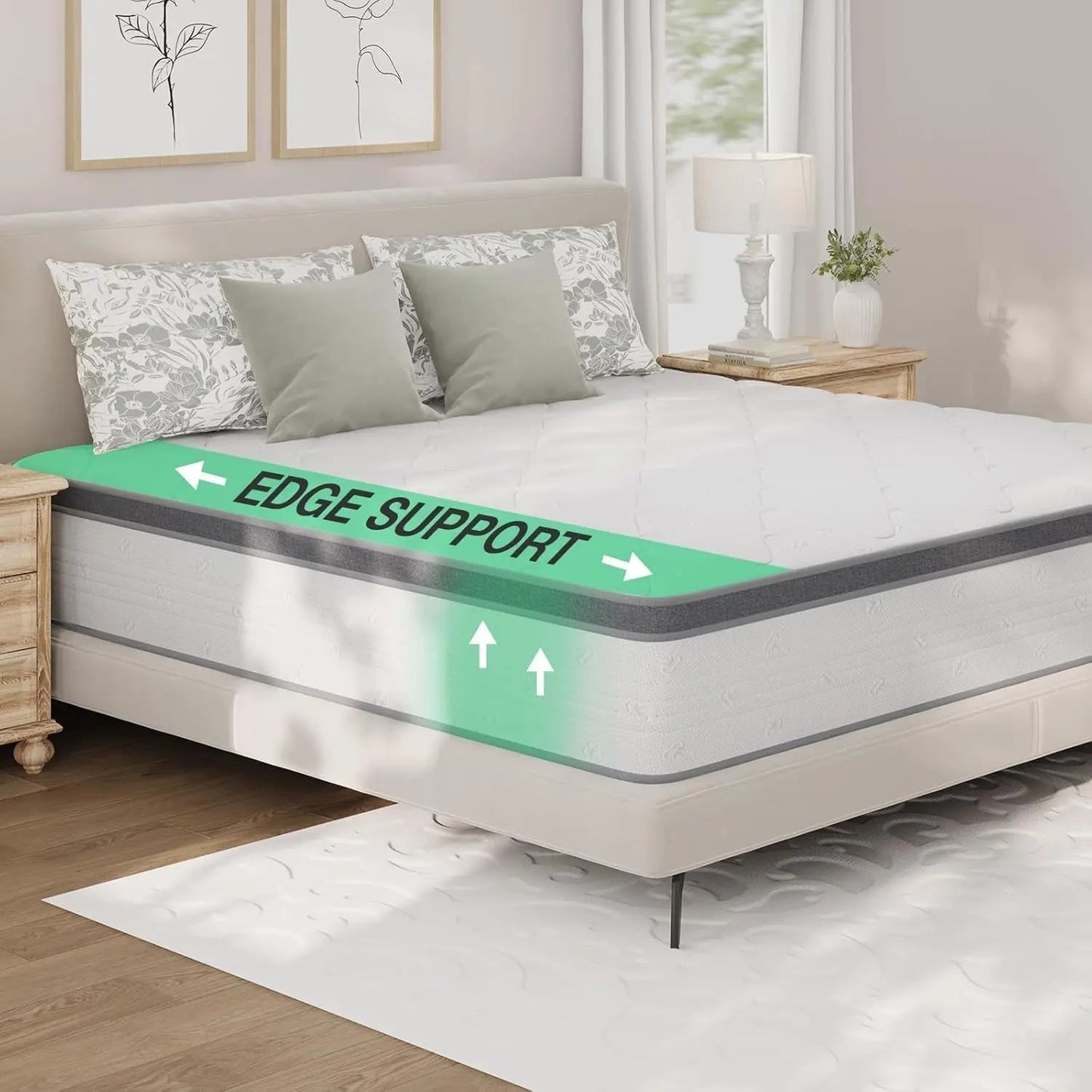 Queen Size Hybrid Mattress with Pillowtop for Comfort - Get it from Bo