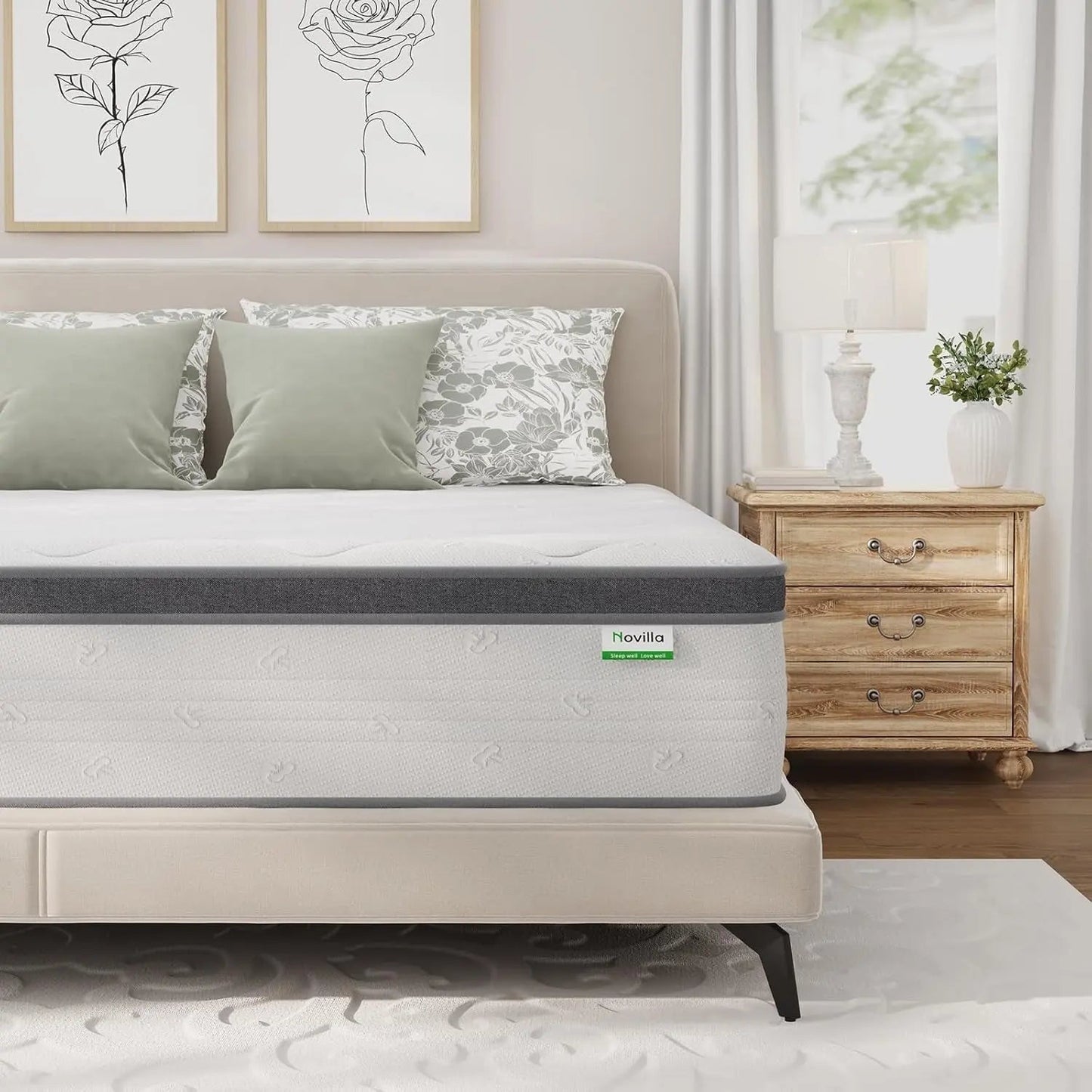 Queen Size Hybrid Mattress with Pillowtop for Comfort - Get it from Bo