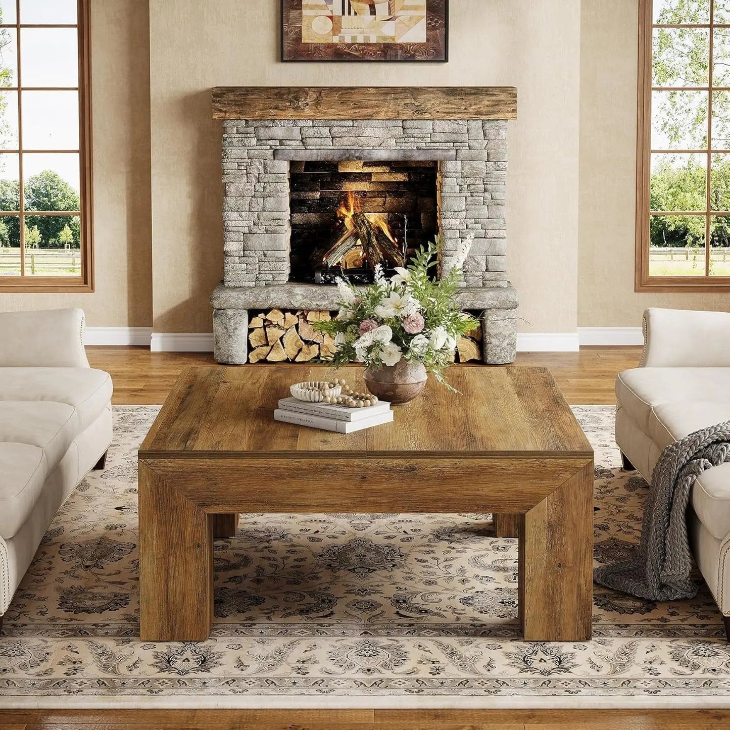 Rectangular Coffee Table ThirtyNine Inches Rustic Brown - Get it from Bo