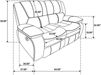 Red Faux Leather Reclining Loveseat With Manual Recline - Get it from Bo