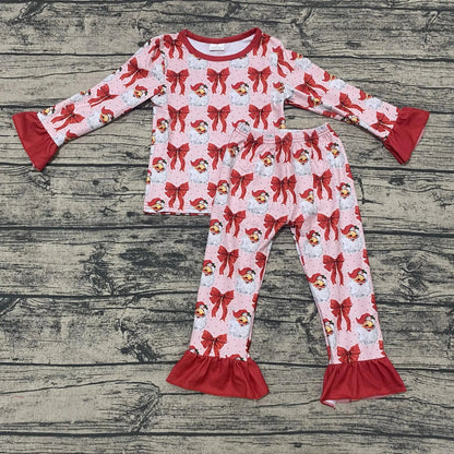 Red Santa Bows pj set - Get it from Bo