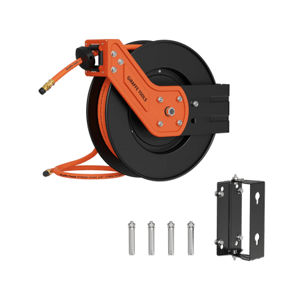 Retractable Air Hose Reel-Alloy Steel Reel-3/8in 25ft-50ft - Get it from Bo