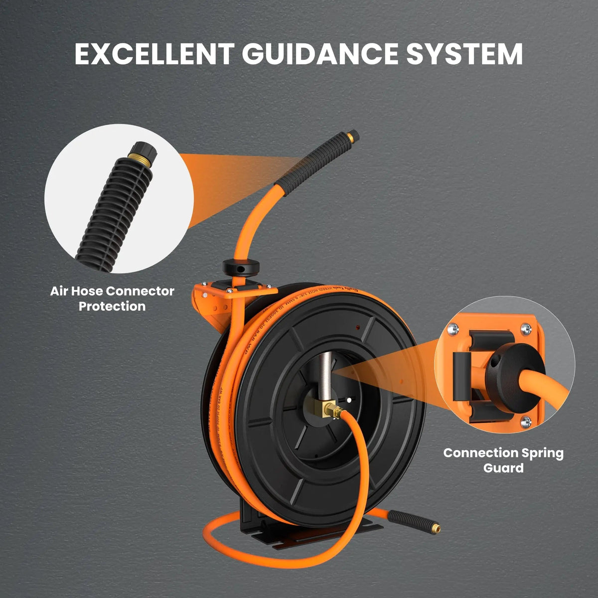 Retractable Air Hose Reel-Alloy Steel Reel-3/8in 25ft-50ft - Get it from Bo