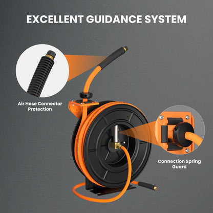 Retractable Air Hose Reel-Alloy Steel Reel-3/8in 25ft-50ft - Get it from Bo