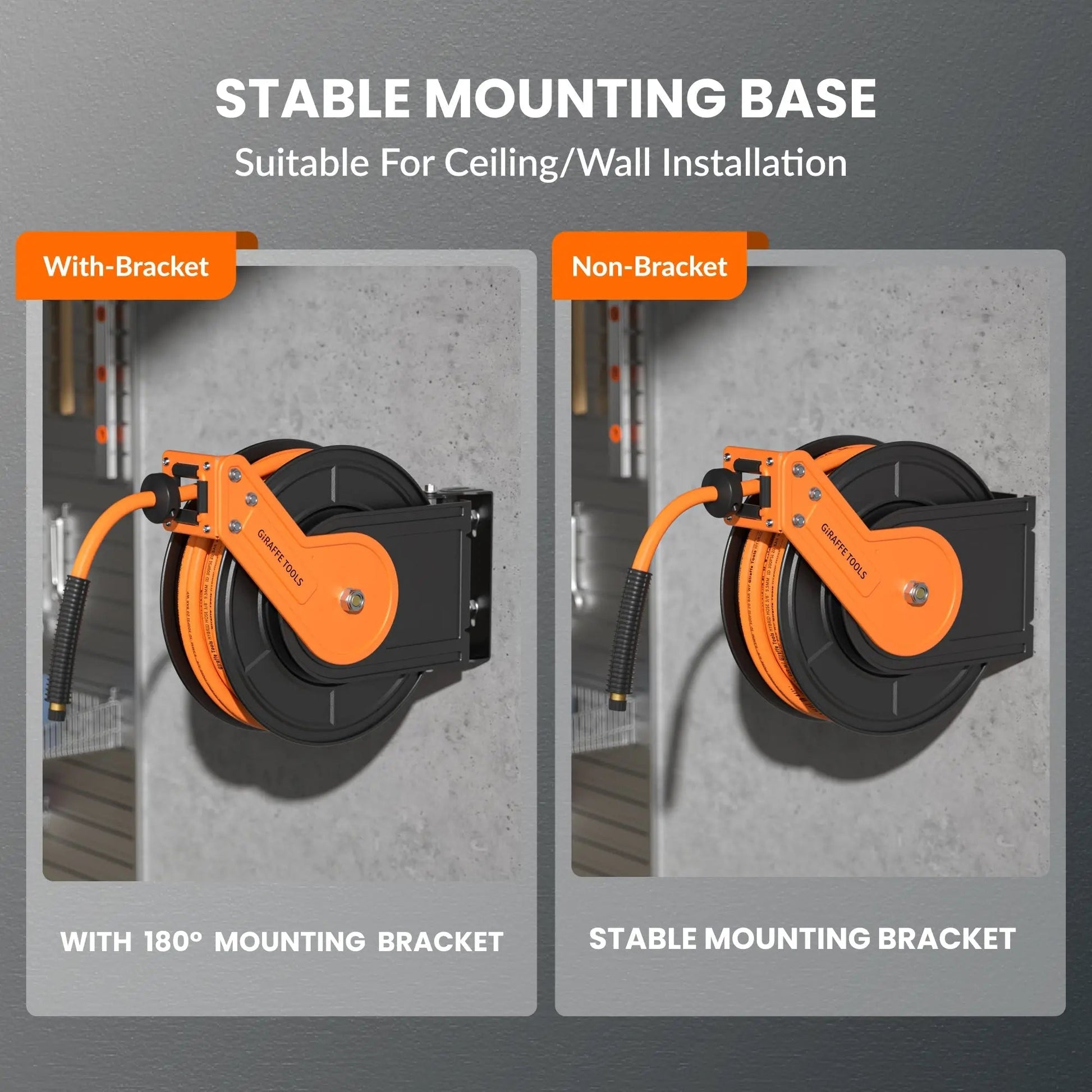 Retractable Air Hose Reel-Alloy Steel Reel-3/8in 25ft-50ft - Get it from Bo