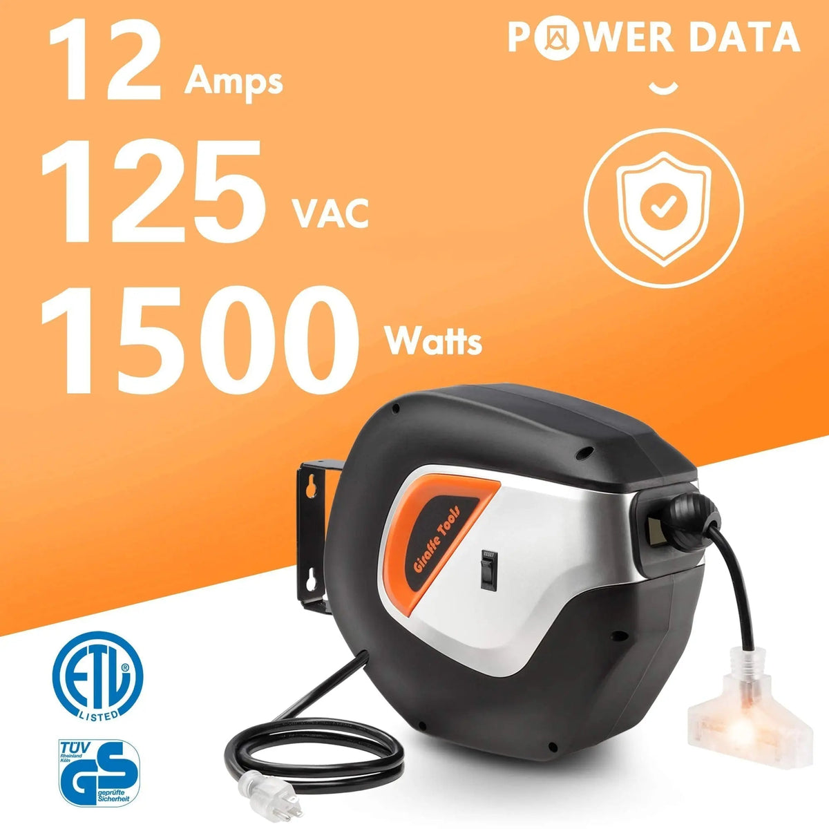 Retractable Extension Cord Reel-12/14/16 AWG - Get it from Bo