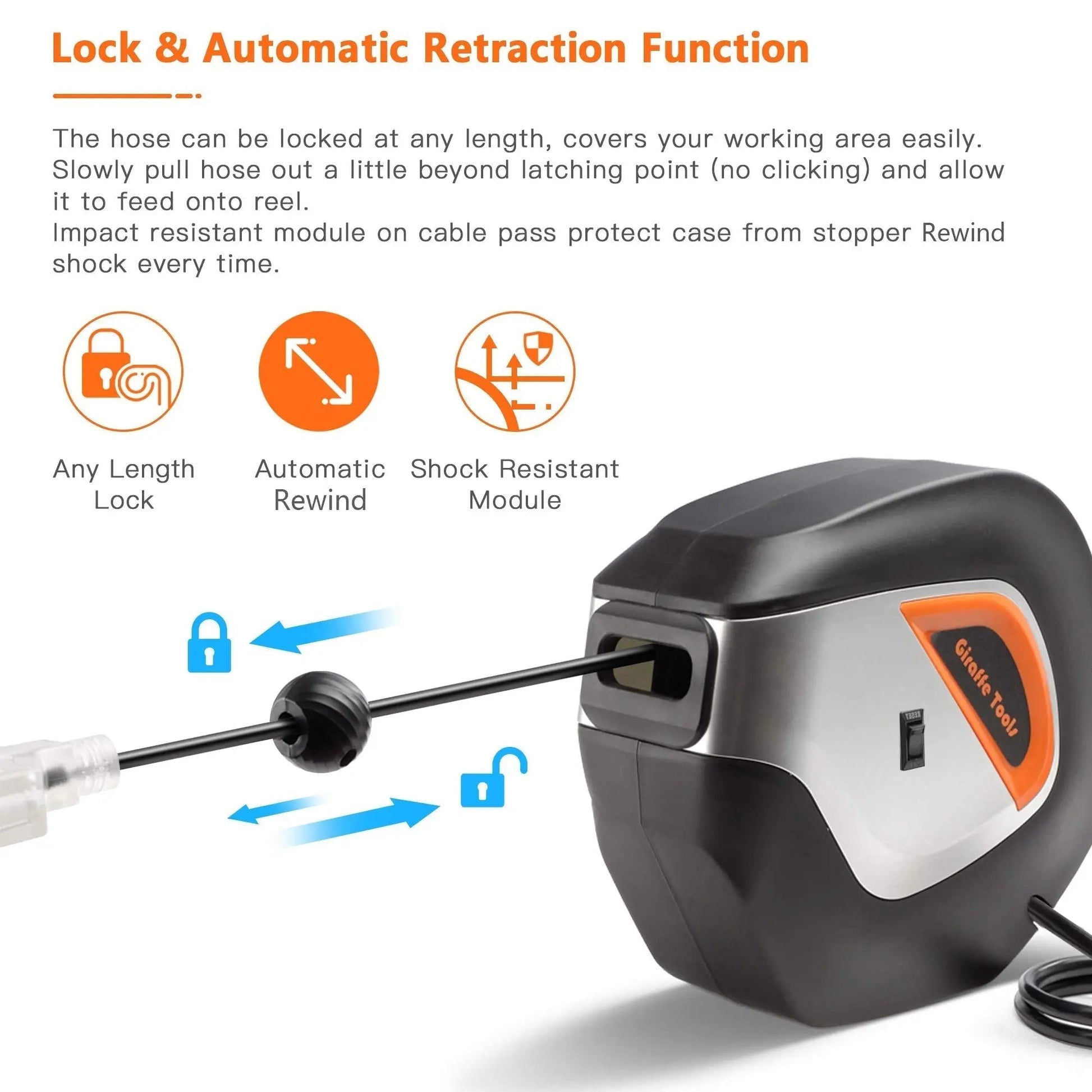 Retractable Extension Cord Reel-12/14/16 AWG - Get it from Bo