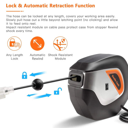 Retractable Extension Cord Reel-12/14/16 AWG - Get it from Bo