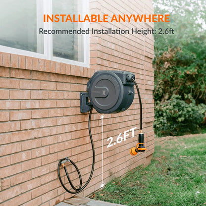 Retractable Garden Hose Reel-1/2in-130ft - Get it from Bo
