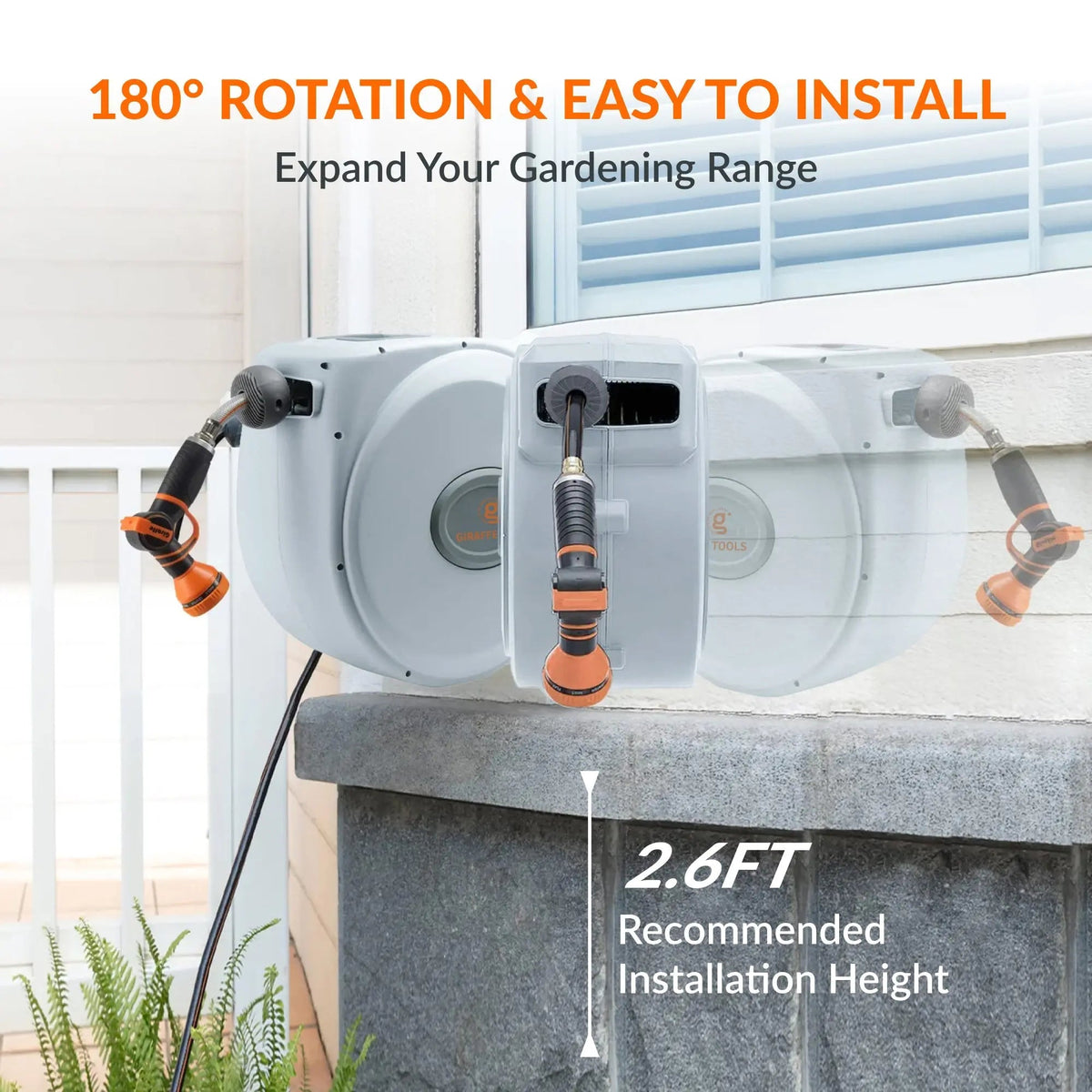 Retractable Garden Hose Reel-5/8 in-65ft - Get it from Bo