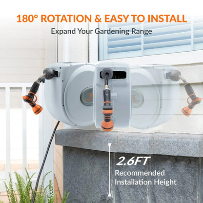 Retractable Garden Hose Reel-5/8 in-65ft - Get it from Bo