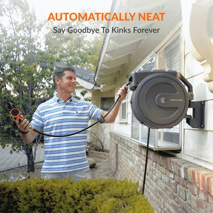 Retractable Garden Hose Reel-5/8in-90ft - Get it from Bo