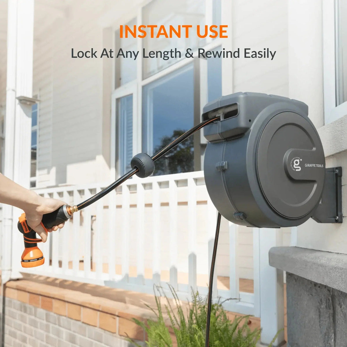 Retractable Garden Hose Reel 62ft-155ft - Get it from Bo