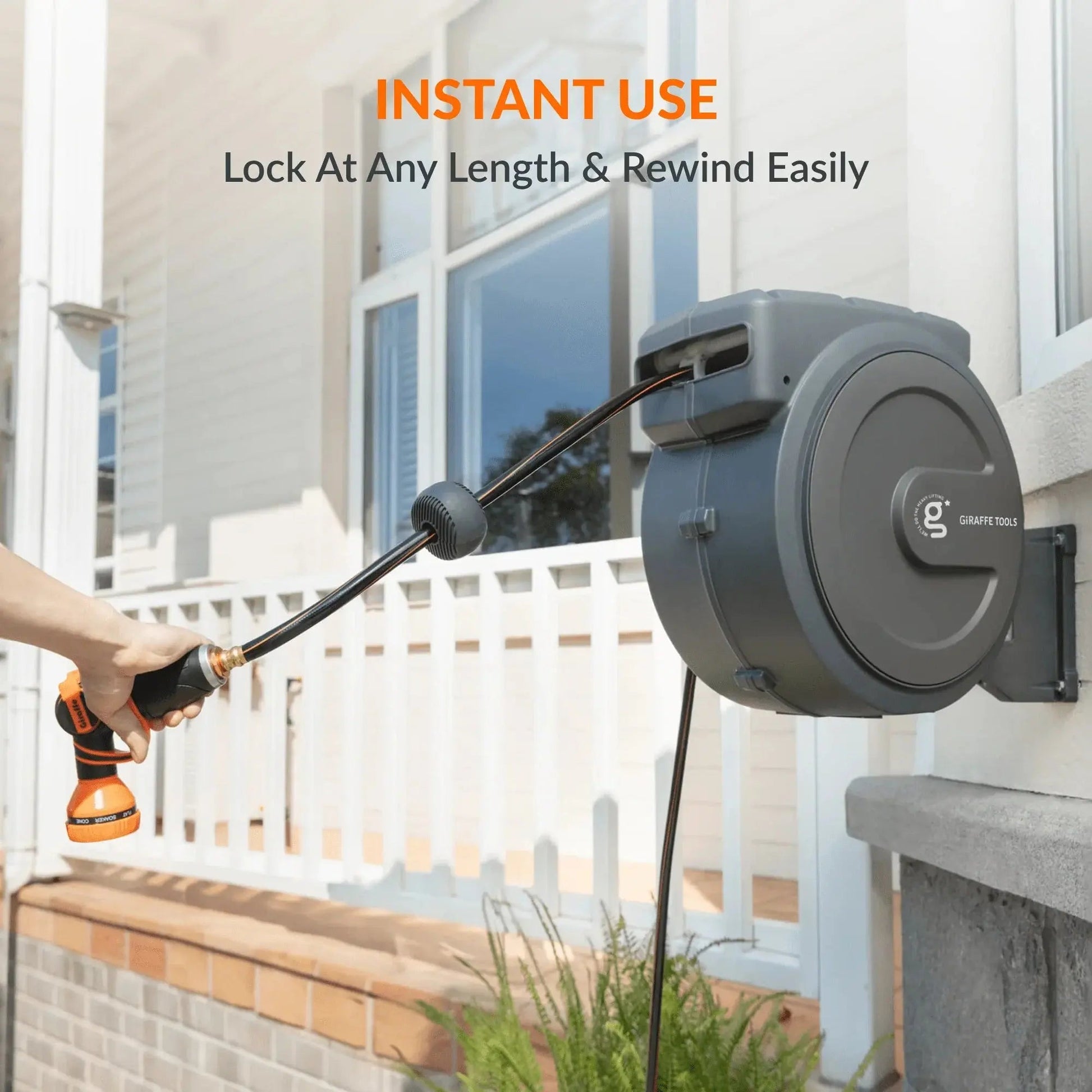 Retractable Garden Hose Reel 62ft-155ft - Get it from Bo
