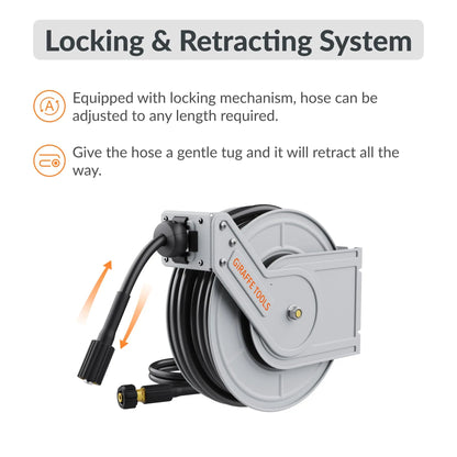 Retractable Pressure Hose Reel-1/4in - Get it from Bo