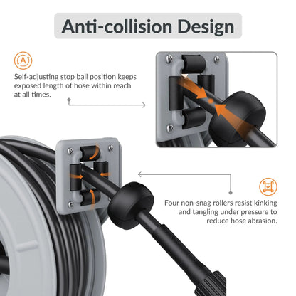 Retractable Pressure Hose Reel-1/4in - Get it from Bo
