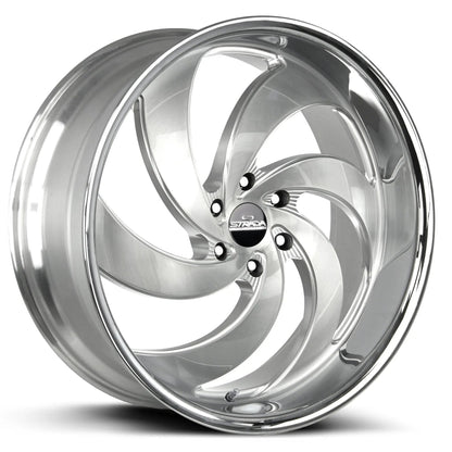 Retro 6 Brushed Face Silver Milled Stainless Steel Lip - Get it from Bo