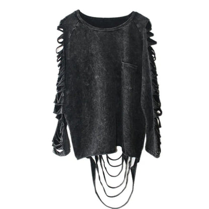 Ripped Long-Sleeve Pullover Top - Get it from Bo