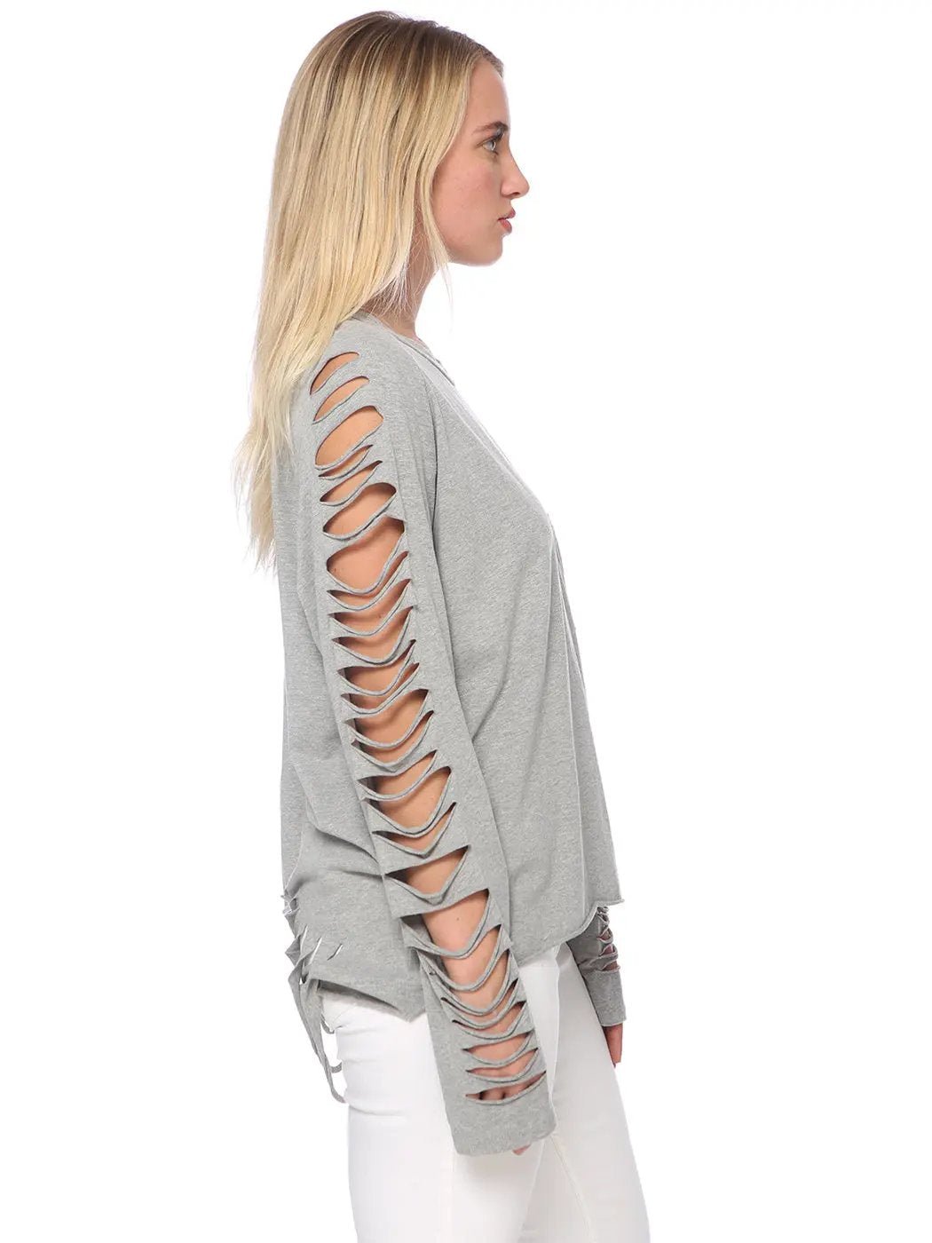 Ripped Long-Sleeve Pullover Top - Get it from Bo