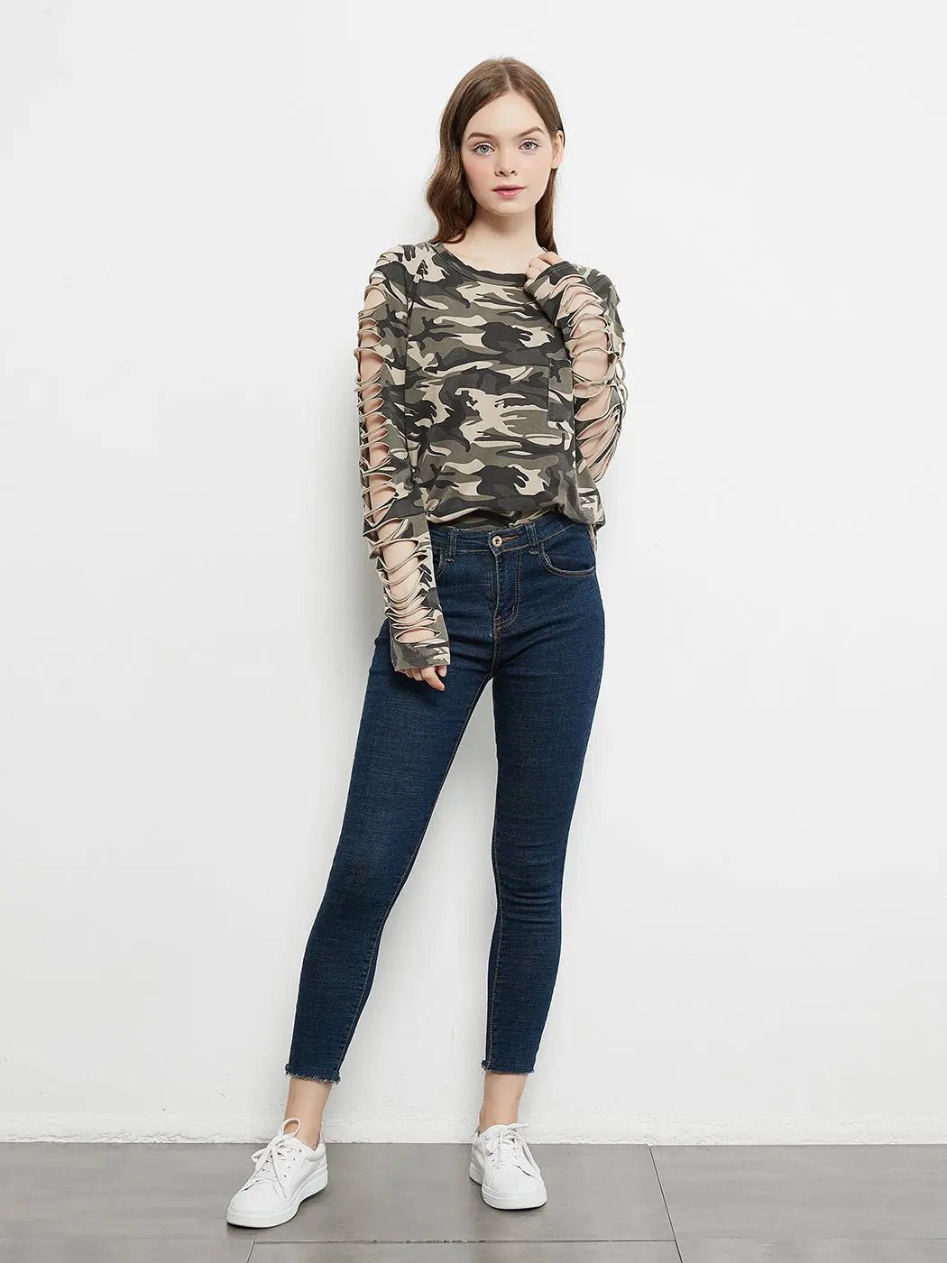 Ripped Long-Sleeve Pullover Top - Get it from Bo