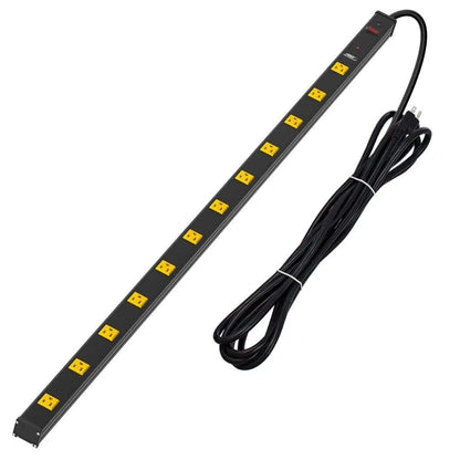 CRST 4.2" Wide Spaced 12 Outlets Mountable Metal Power Strip Surge Protector, 15FT Power Cord, Mounting Brackets Included - Get it from Bo
