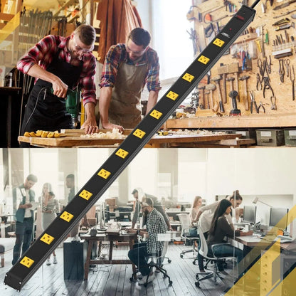 CRST 4.2" Wide Spaced 12 Outlets Mountable Metal Power Strip Surge Protector, 15FT Power Cord, Mounting Brackets Included - Get it from Bo