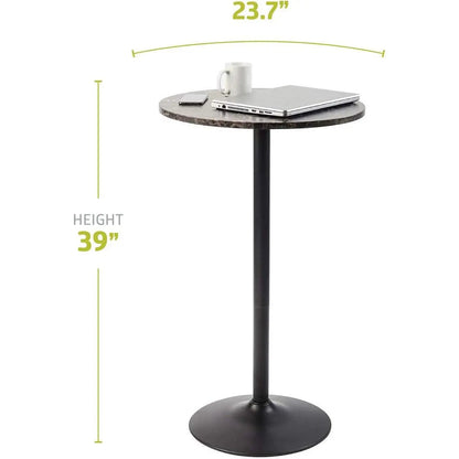 Round Bar Table With Faux Marble Top And Metal Base - Get it from Bo